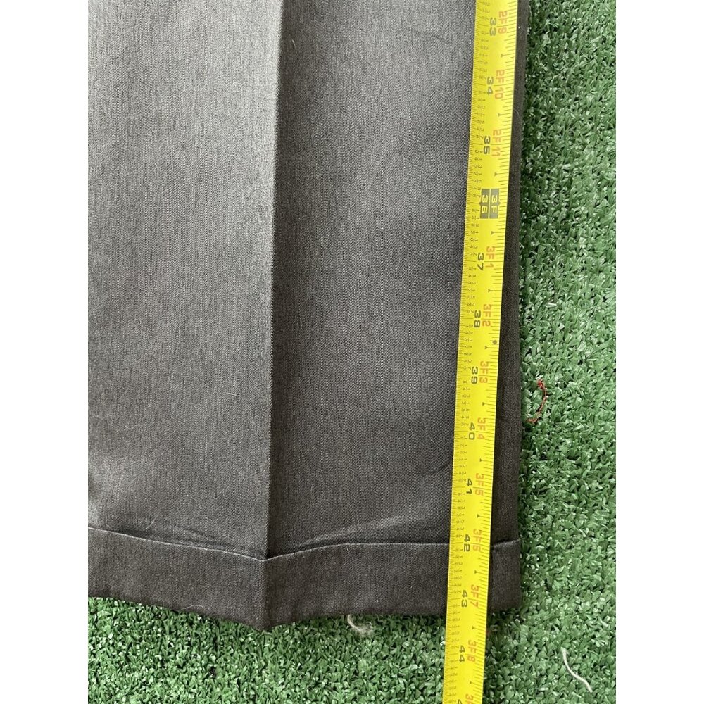 George Dress Pants 38W x 32L Dark Gray Pleated Cuffed Formal Men's - Picture 10 of 13